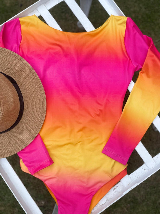 One piece Boricua Sunset Long Sleeve Swimsuits