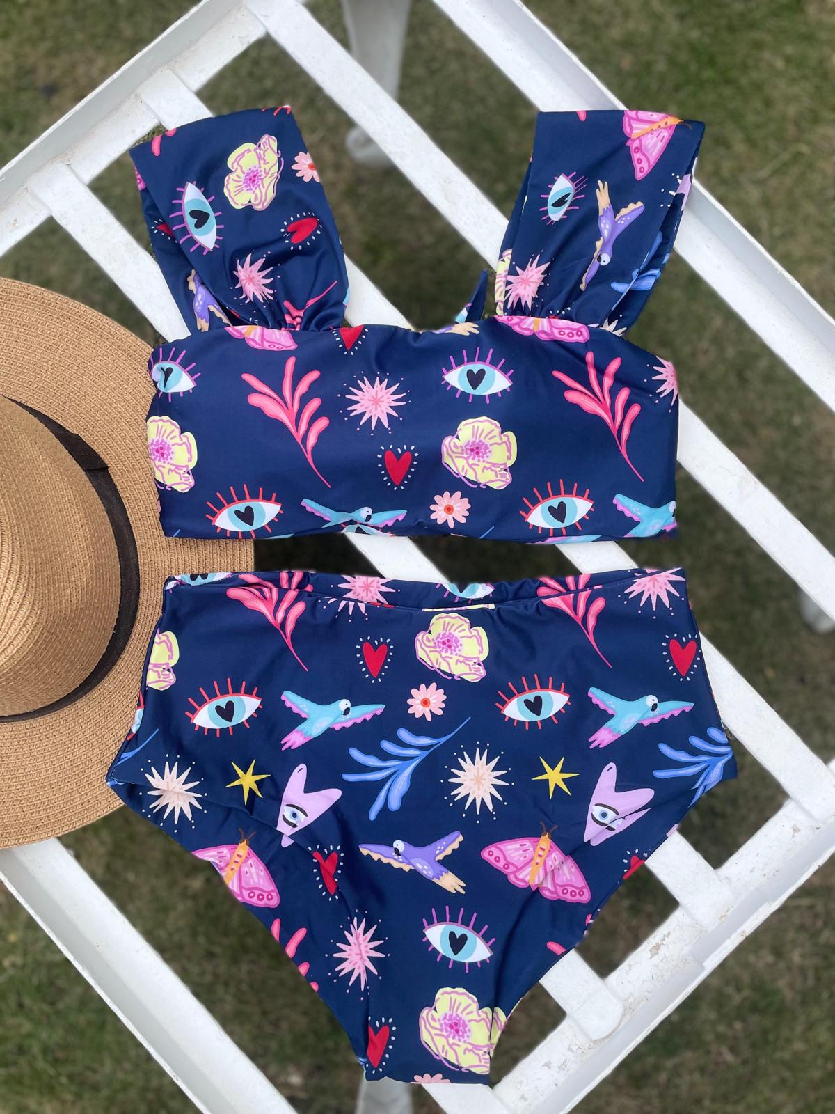 Two Piece Tropical Island Swimsuits